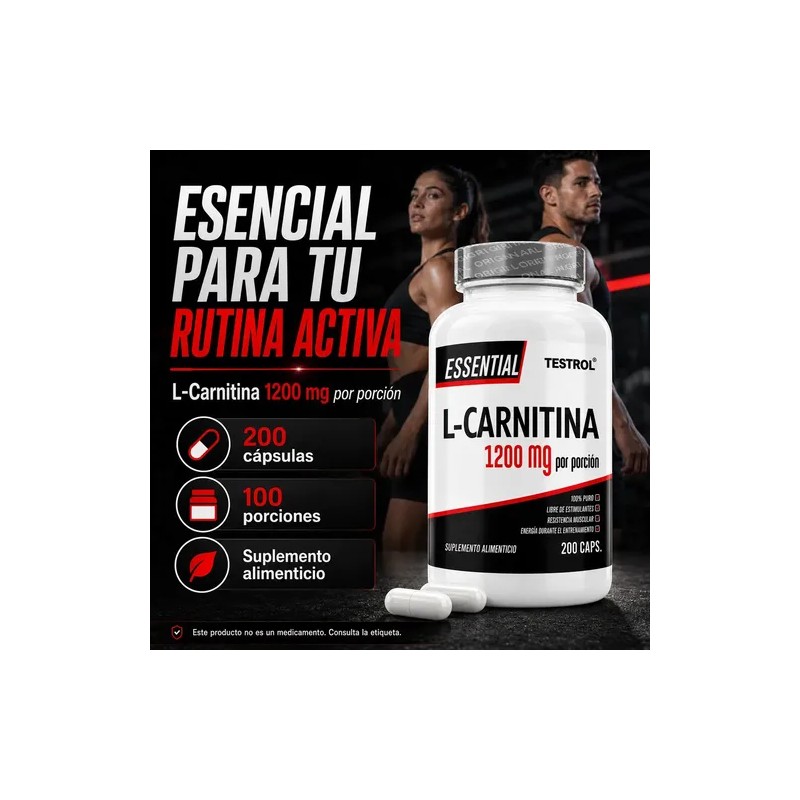Carnitina Essential 1200mg Alta Concentración Sabor Apoyo Uso Deportivo Eficiente