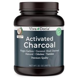 Viva Doria Virgin Activated Charcoal Powder, Coconut Shell Derived, Food Grade, 32 Oz