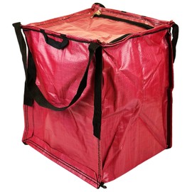 DURASACK Heavy Duty Storage Tote Bag with Zipper Top 22-Gallon Rugged Woven Polypropylene Moving Bag, Reusable Self-Standing Design, Holds up to 500 Pounds, Single, Red