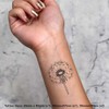 4 x 'Single Dandelion' Temporary Tattoos - Water Resistant, Skin-Safe,