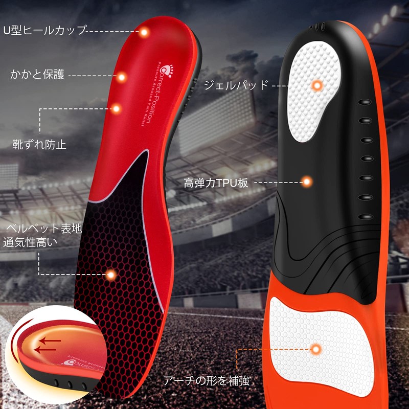 Insole, Arch Support, Shock Absorption, Flat Feet, Arch Support, Arch