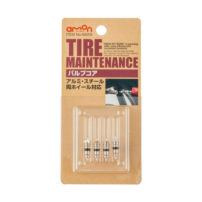 Amon 8829 Valve Cores, Compatible w/ Aluminum/Steel Wheels, Pack of