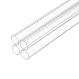 Rebower 14" Clear Plastic Rigid Pipe 8mm x 10mm(5/16" x 3/8") Acrylic Tube Round Polycarbonate Tubing, [for Plumbing, Hydraulics, Aquarium, DIY] - 4Pcs