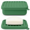 Superior Leak-Proof Silicone Travel Soap Case with Drainage Lid/Layer, Compact