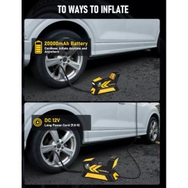 FISENK Tire Inflator Portable Air Compressor,Tir