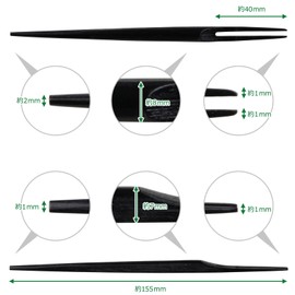 Morikuru SG Wonder zone MY03-08 Shirasagi Fork, 6.1 inches (15.5 cm), Bamboo Fork, 2-pronged Fork, Bamboo Toothpick, Black