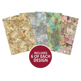Hunkydory Crafts Essential Paper Pack - World Maps- 130gsm
