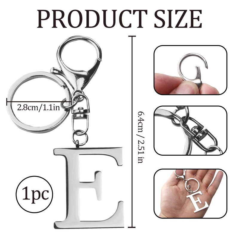 ORUZA Letter Keyring Alphabet Initial Keychain, Metal Letter Key Ring