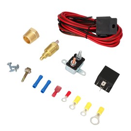 FAERSI 185-200 Degree Electric Cooling Fan Thermostat Kit Temperature Sensor Temperature Switch 50 60 AMP Relay Kit
