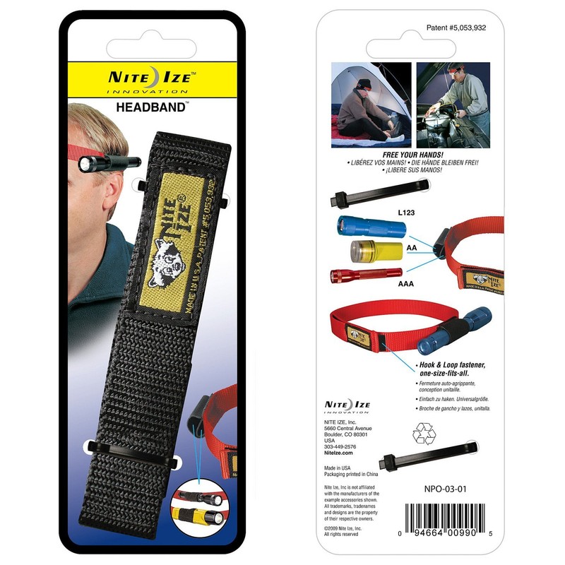 Nite Ize Headband Flashlight Holder, Fits Most Small Flashlights For