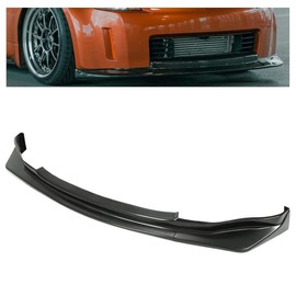HECASA Front Bumper Lip Compatible with 2003-2005 Nissan 350Z 3Pcs Under Chin Spoiler Bumper Valance Diffuser Protector Front Lip Spoiler Splitter Air Dams Body Kit PP Plastic Black