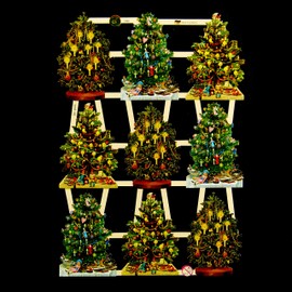 Glanzbilder Christmas Theme Set of 4 Different Wafer Paper Sheets for Crafts and Decorating