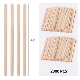 2000 Wooden Coffee Stirrers, 4.4 inches Stir Sticks Disposable Swizzle Stir Sticks for Coffee and Cocktails