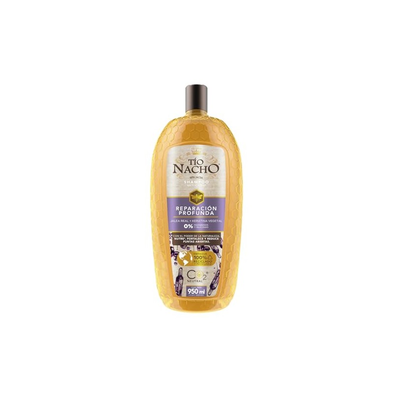 Shampoo Tío Nacho con Keratina Vegetal, Sin Siliconas Ni Parabenos.