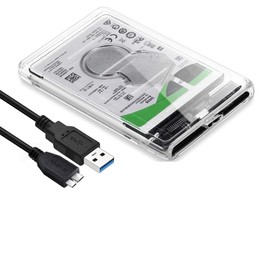 T Tersely 2.5-Inch SATA to USB 3.0 Tool-Free External Hard Drive Enclosure Adapter Case, Transparent LED Indicator 7mm/9.5mm SATA I/II/III/SSD/HDD Data Transfer PC/Laptop [Support UASP][Auto Sleep]