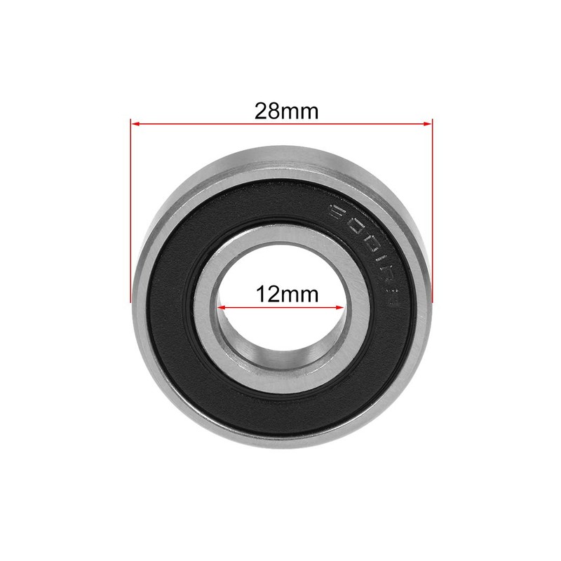 sourcing map 6001-2RS Deep Groove Ball Bearing 12x28x8mm Double Sealed