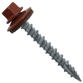 Metal ROOFING SCREWS: (250) 10 x 1-1/2" Red Hex Head Sheet Metal Roof Screw. Self starting metal to wood siding screws. EPDM washer. Colored head