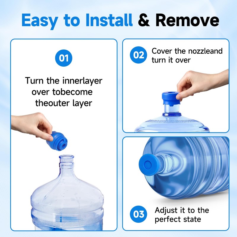 3 & 5 Gallon Water Jug Cap, 3 Pack Reusable
