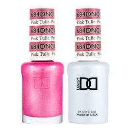 DND Gel Polish Set, Pink Collection, UV/LED Gel Polish and Air Dry Nail Lacquer, Matching Chip-Free Polish Duo, 684 Pink Tulle, 0.5 Fl Oz