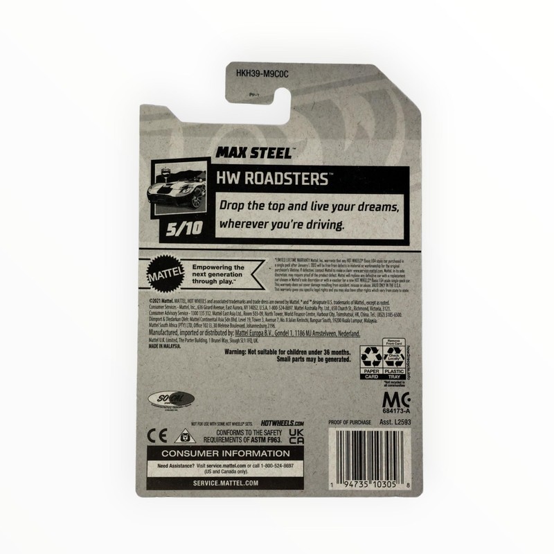 Hot Wheels Max Steel, HW Roadsters 5/10 [White/red] 62/250