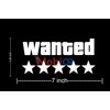 Wanted Car Decal with 5 Stars, 7 x 3.26 inches,