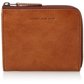 Soup Flash No. 76176 Wallet Bifold L-Shaped Zipper, Men's, Women's, Compact, Thin, Cowhide Leather, Leather, Lightweight, Leather, Camel