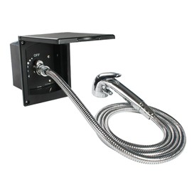 Marvix External Shower Point Water Outlet Socket & Trigger Shower Head Set For Motorhome, Caravan, Campervan, Horsebox