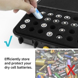 CR2 CR123A Lithium Battery Organizer Case, 28 Slots, Waterproof Hard Case for CR17345/CR16340/CR18350, Explosionproof Batteries Storage Holder for Household Outdoor Camping [Battery Not Included]