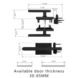 Heavy Duty Matte Finish Gate Latch,Aluminum Double Side Swinging Door Hardware Latches, Fit for Outdoor Gates，Farmhouse，Farm，Garden，Shed Barn，Courtyard，Cottages，Black