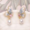 Vissen Butterfly/Cherry Blossom Silver 925 White Baroque Pearl Earrings Hanging