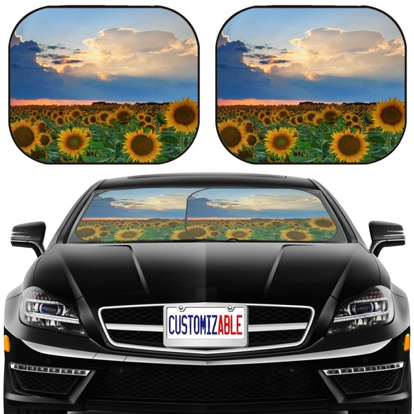 MSD Car Sun Shade Windshield Sunshade Universal Fit 2 Pack,
