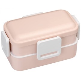Skater PFLW4AG-A Antibacterial Fluffy Domed Lid 2-Tier Lunch Box, 20.3 fl oz (600 ml), Dull Pink, Made in Japan