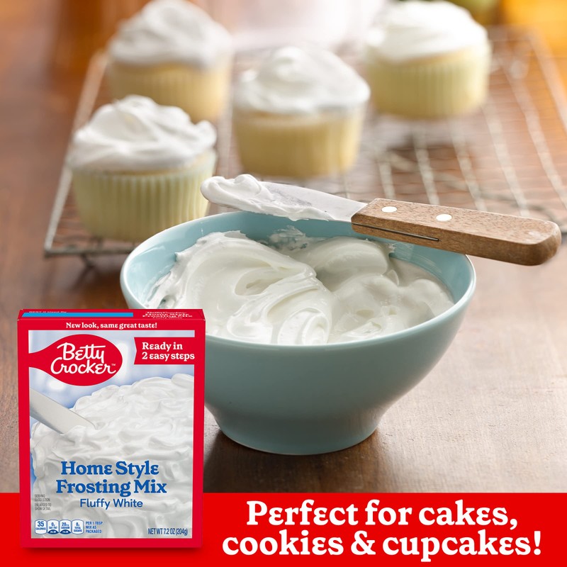 Betty Crocker HomeStyle Fluffy White Frosting Mix, 7.2 oz. (Pack