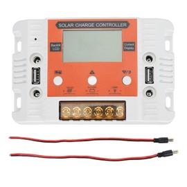 Solar Charge Controller LCD Backlit Display Memory Function Dual USB Output Solar Panel Regulator 12V24V 30A
