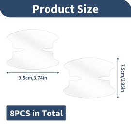 8 Stück Schutzfolien für Auto-Griffe, Schutz für Autotür, kratzfest, Griff transparent, matt, einfach anzubringen, beständig gegen UV-Strahlung, Schmutz, Feuchtigkeit und Salz