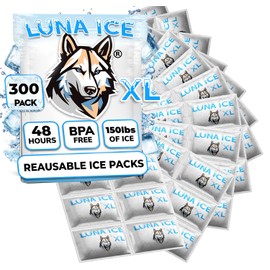 Dry Ice Packs for Shipping XL - Disposable ice Packs - 48+ Hour Freeze Power - BPA Free - 300 Pack Bulk – 12x12in / 6x4in – 150 lb – Long Lasting Reusable Hielo Seco