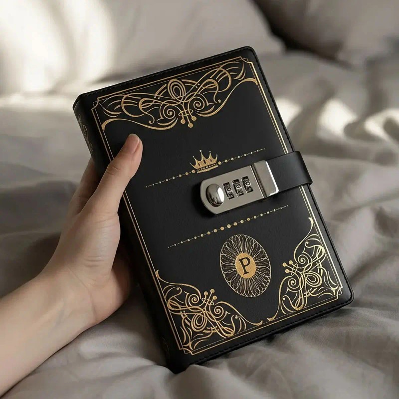 Agenda De Cuero Con Candado Diario Personal 150 Hojas A5