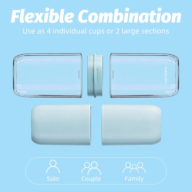 LRTOEH 4-in-1 Toothbrush Travel Cup, Portable Toothbrush Container