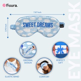 Fisura – Sweet Dreams Clouds Sleep mask. Soft Sleep mask. Original Eye mask. Ultra-Soft Sleep mask with Elastic Band. 7.9 x 3.9 inches.