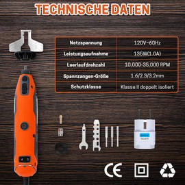 YARDMARIS Electric Chain Sharpener Set with Titanium Coated Diamond Bits, High Speed Chainsaw Sharpener Tool and 3 Sharpening Cutters with High Hardness Includes Storage Box