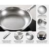 32cm Titanium Stainless Steel Frying Pan Non-stick Wok Skillet with
