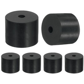 uxcell 6 Pcs Multi Purpose Rubber Spacer, 0.5" OD x 2" ID x 1.6" Thickness Anti-Vibration Isolation Rubber Bushings Grommets Spacers Washers for Home Cars Boat Accessories (Black)