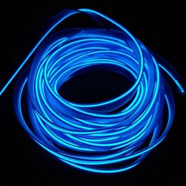 Electrical Wire 5 m/16 feet Flexible Soft Hose Wire, Light Neon Glow, Car Rope Strip Light, Christmas Decoration, DC 12 V for Car, 360 degrees of Illumination, blue
