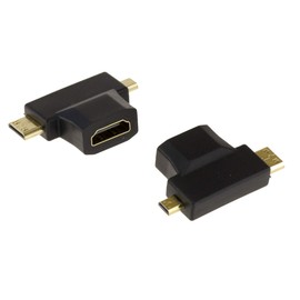KALEA-INFORMATIQUE HDMI Type A Female to Micro HDMI Male Type D and Mini HDMI Male Type C adapter. HDMI to MicroHDMI