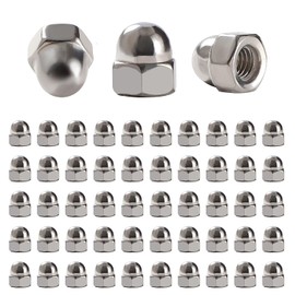 Lyeteung 50 Pieces M3 Hexagonal Acorn Nuts Stainless Steel Hex Acorn Dome Head Hex Nuts for Screws Bolts