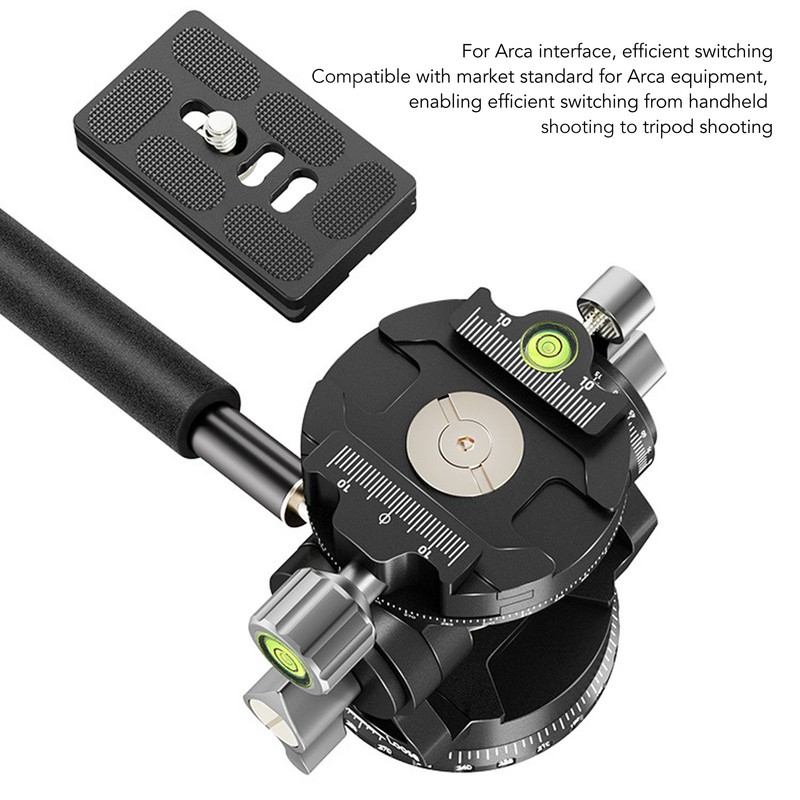 Camera Panoramic Tripod Head Aluminium Alloy with Handle Light Camera