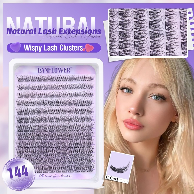 Wispy Lash Clusters Natural Eyelash Clusters C Curl Individual Lashes