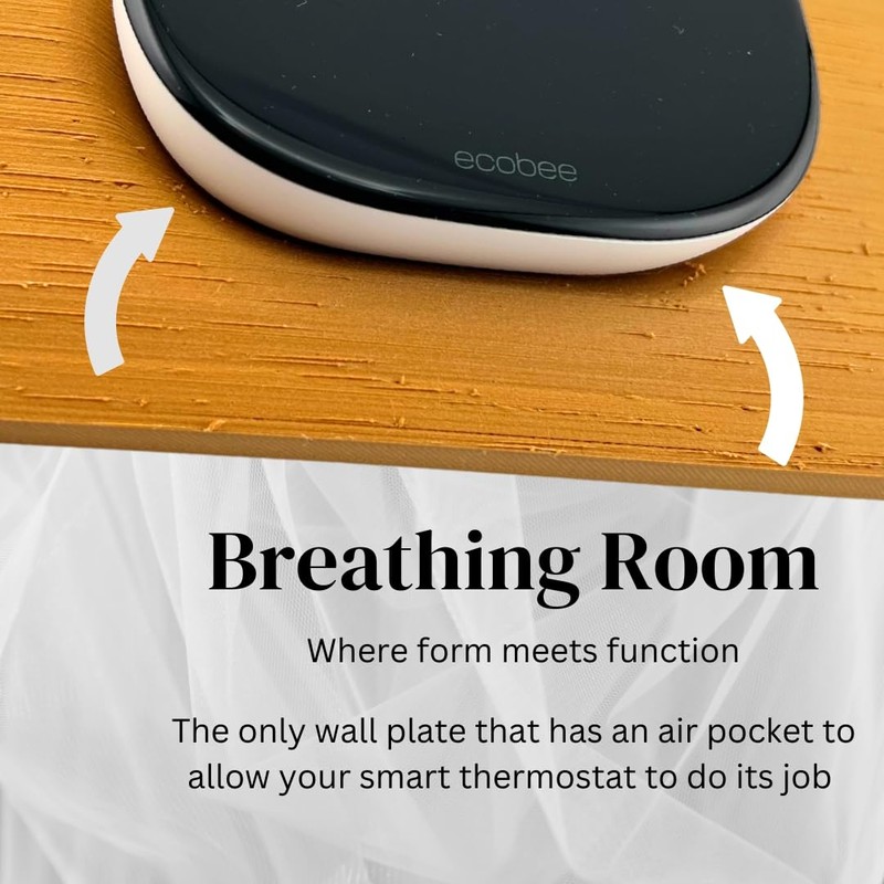 Elm Wood Square Wall Plate for Ecobee Smart Thermostat Enhanced