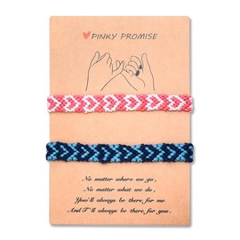 Long Distance Relationship Bracelets for Couples Bracelets for Boyfriend and Girlfriend Valentines Birthday Gifts Matching Best Friend Bracelets for 2 Matching Pinky Promise Friendship Bracelet