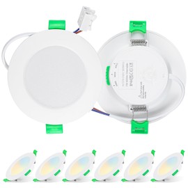 Aurevita LED Einbaustrahler Spots 6PCS, 7W Deckenspots Led Dimmbar, 220V-240V IP44 Deckenleuchte led Für Badezimmer Küche, 3000K/4000K/6500K led einbauleuchten, Weiss 6er Set